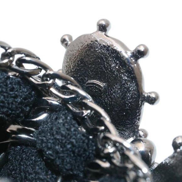 CHANEL Bangle Bracelet Metal Black CC Auth - Picture 7 of 10